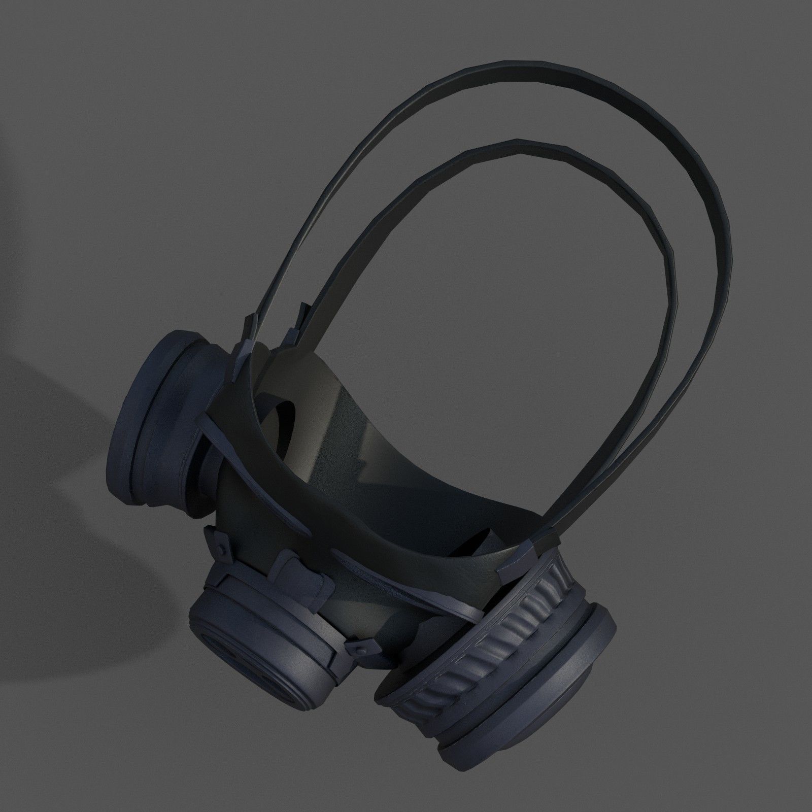 gas mask helmet scifi Low-poly 3D model_4