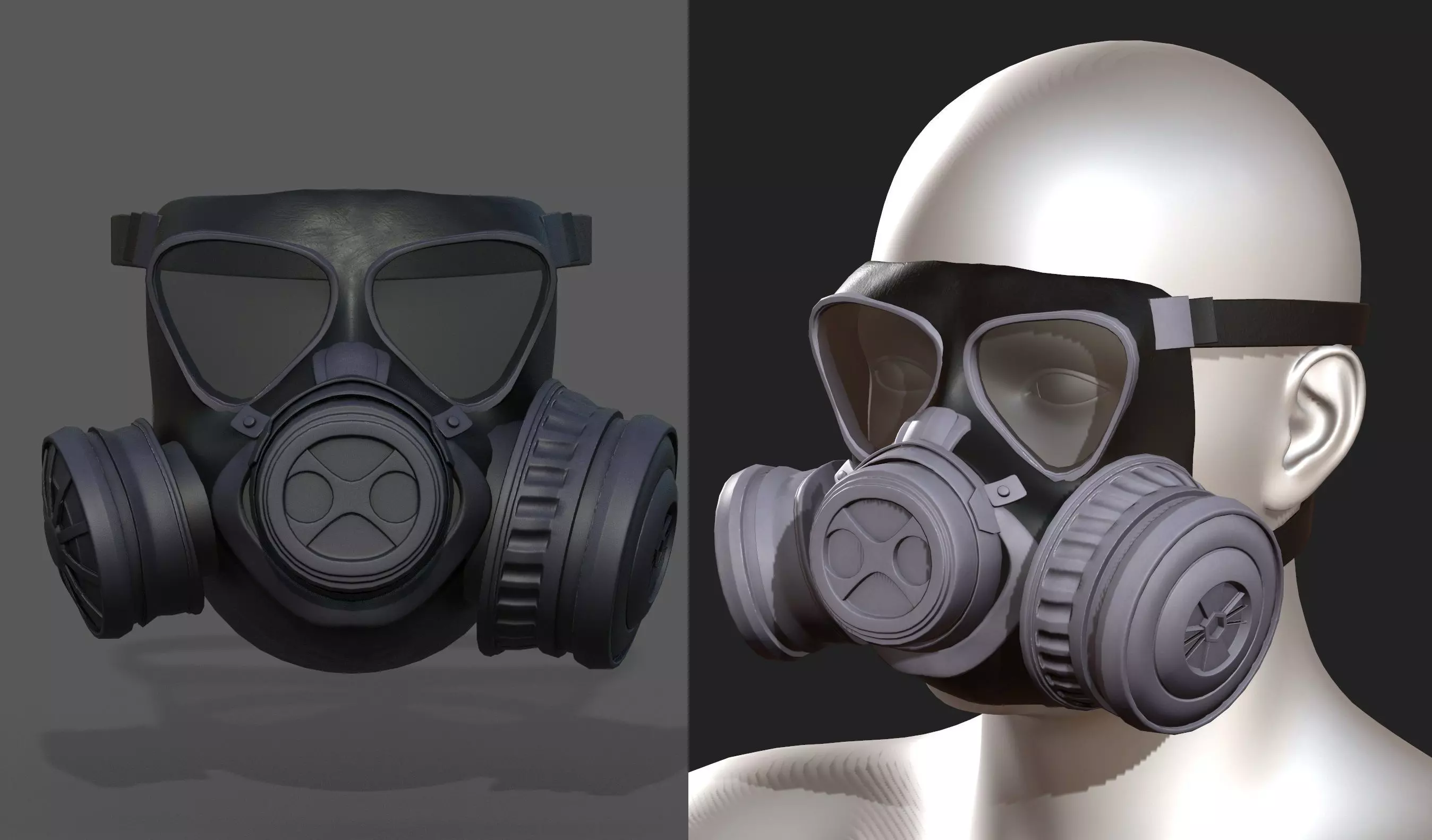 gas mask helmet scifi Low-poly 3D model_0