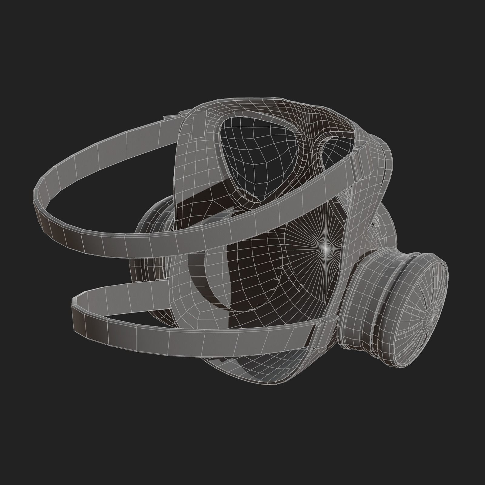 gas mask helmet scifi Low-poly 3D model_12