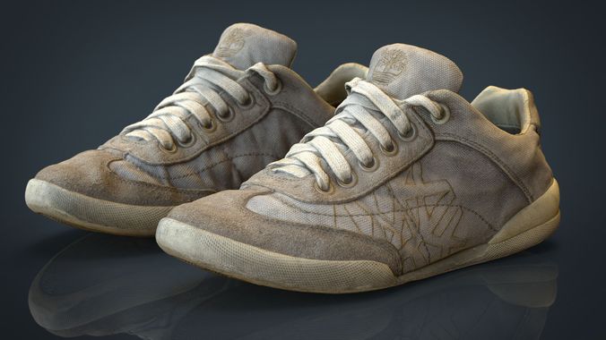 Sneakers pair of Low-poly 3D model