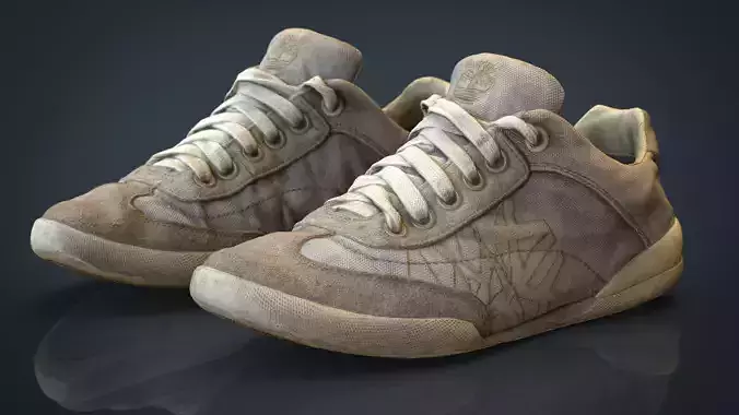 Sneakers pair of Low-poly 3D model