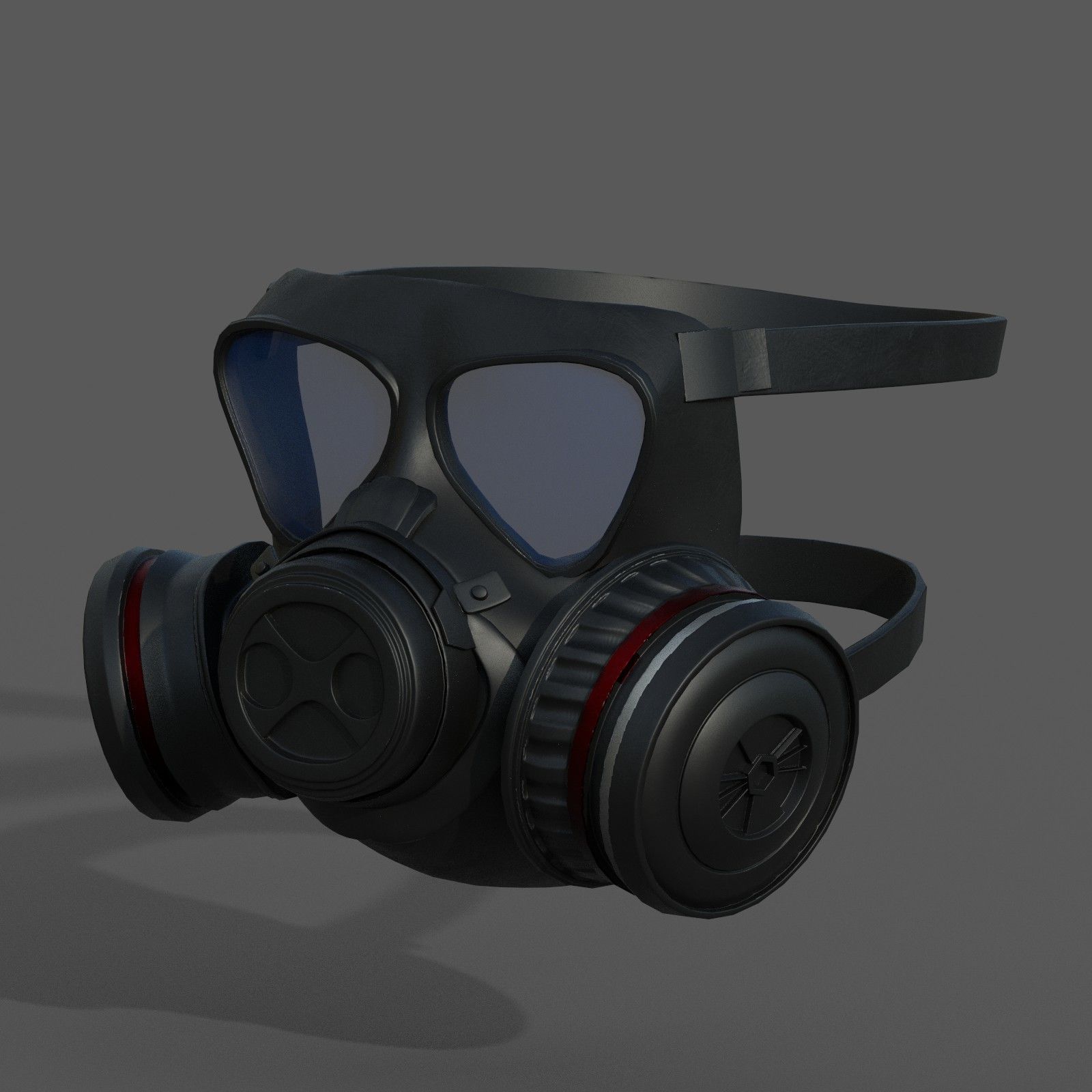 gas mask helmet scifi Low-poly 3D model_3