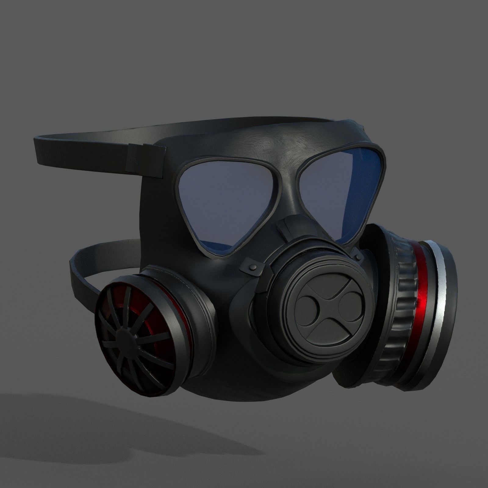 gas mask helmet scifi Low-poly 3D model_8