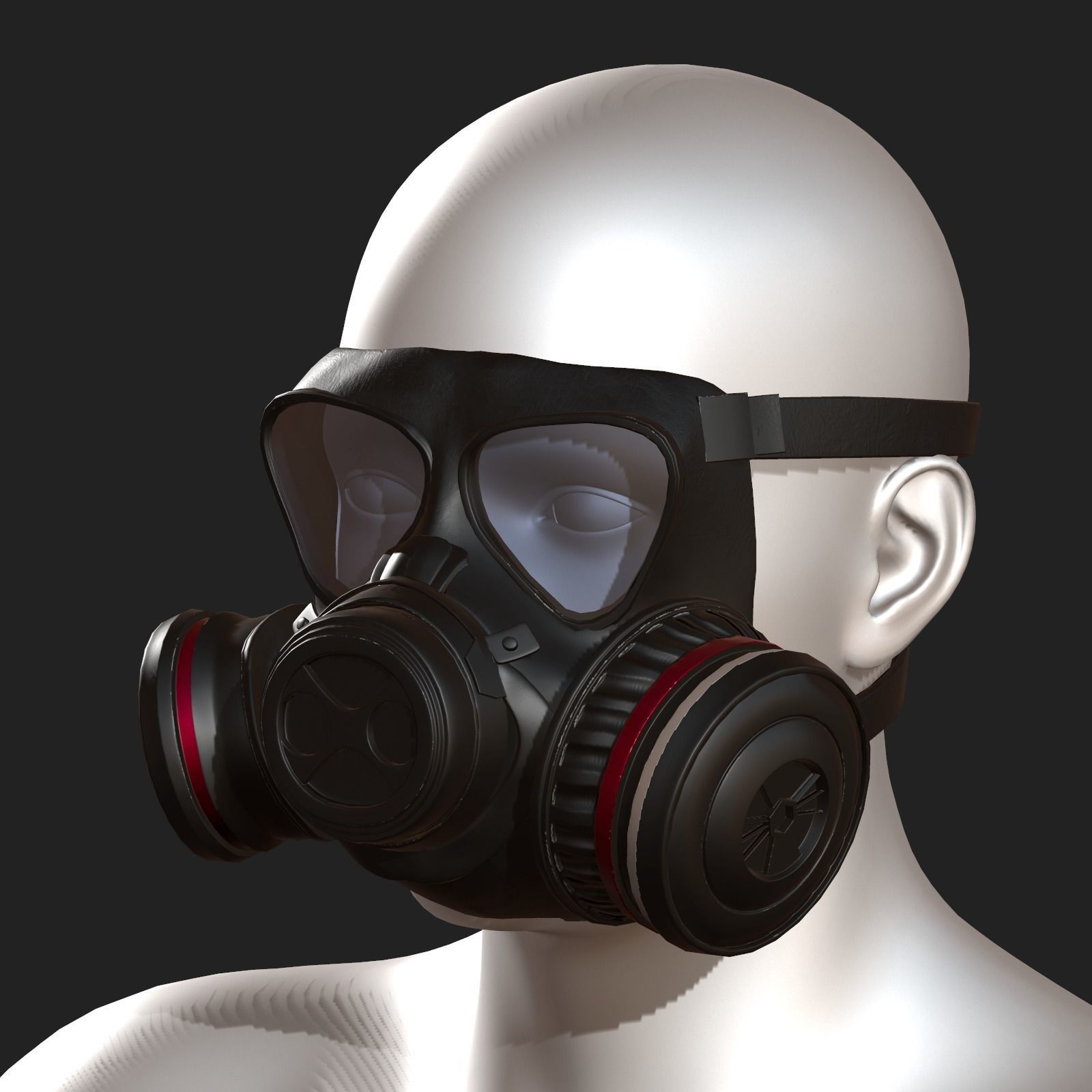 gas mask helmet scifi Low-poly 3D model_1