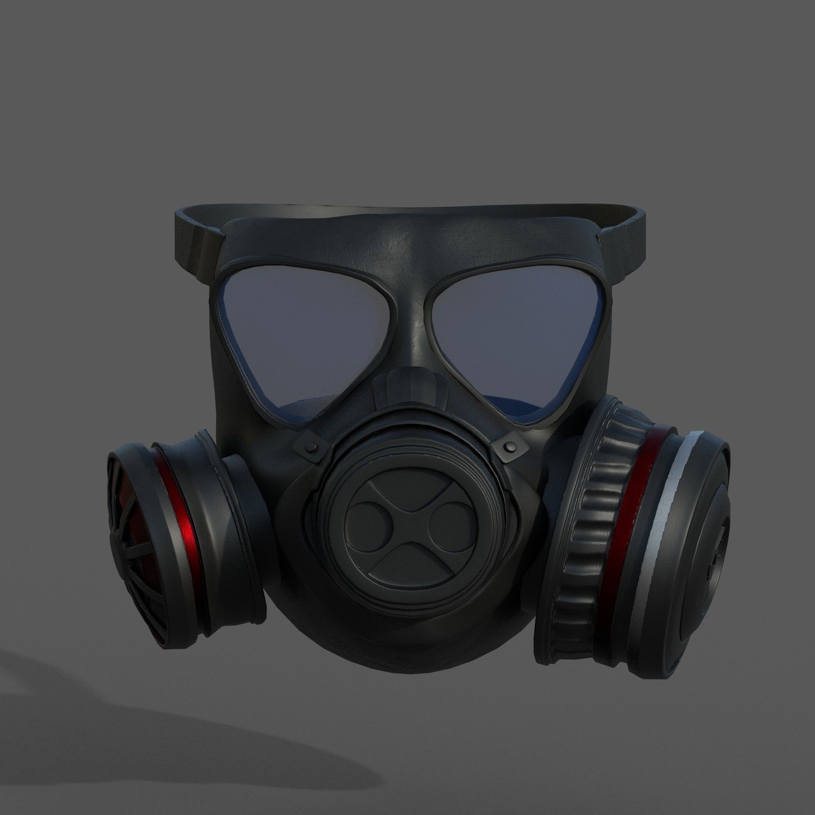 gas mask helmet scifi Low-poly 3D model_9