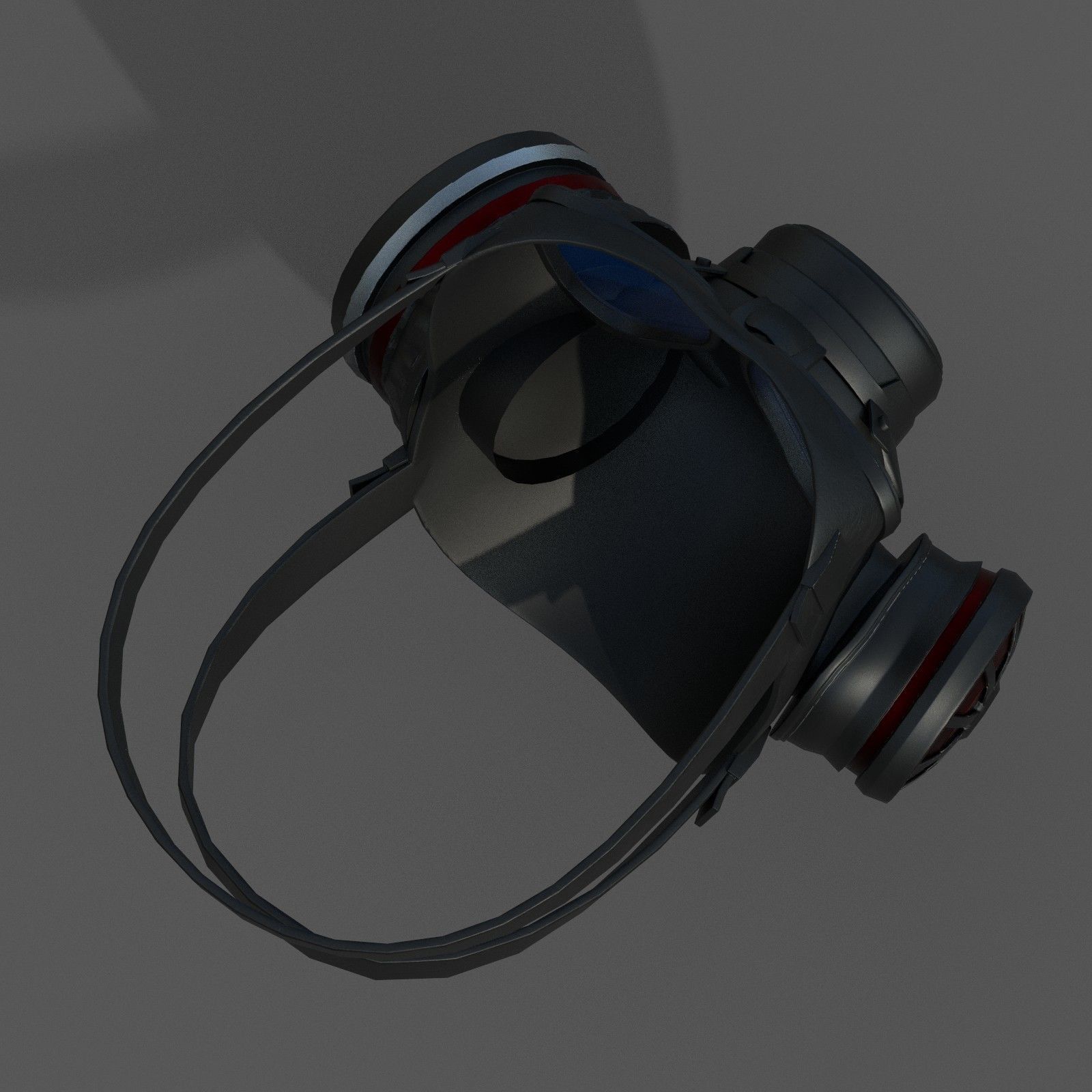 gas mask helmet scifi Low-poly 3D model_6