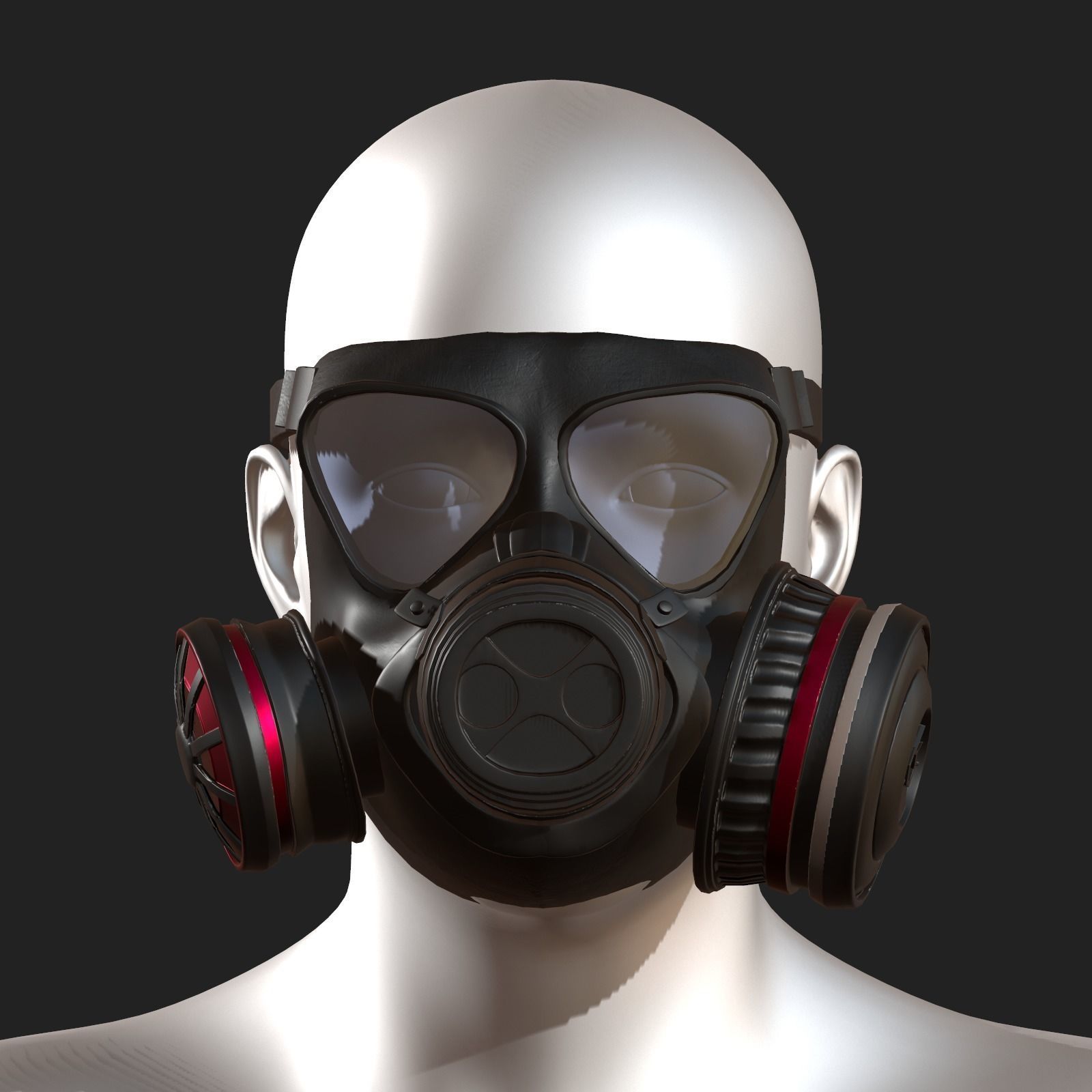 gas mask helmet scifi Low-poly 3D model_2