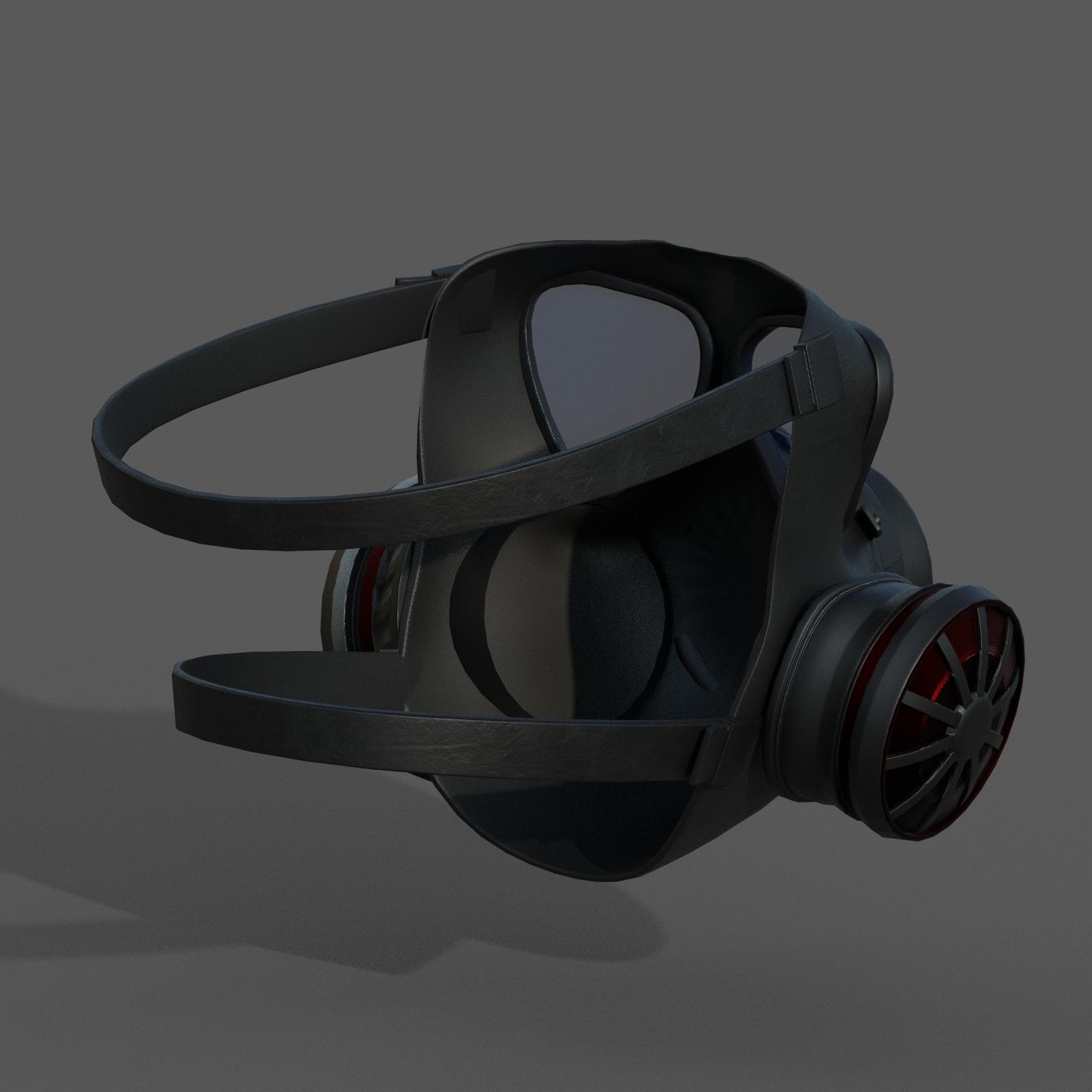 gas mask helmet scifi Low-poly 3D model_7