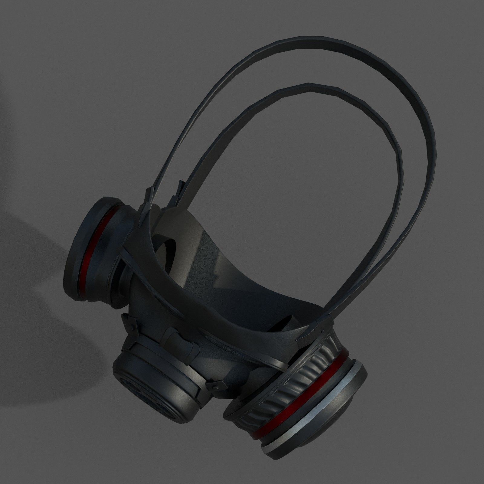 gas mask helmet scifi Low-poly 3D model_4