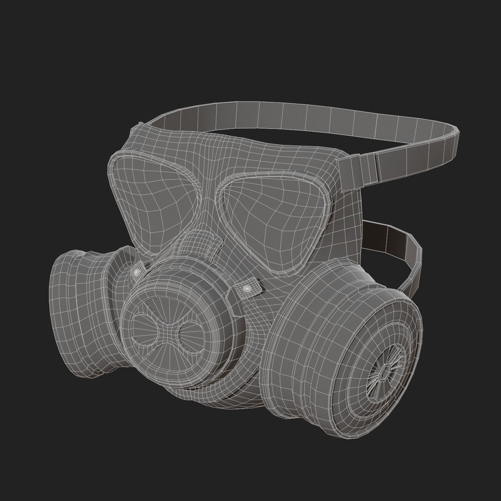gas mask helmet scifi Low-poly 3D model_10