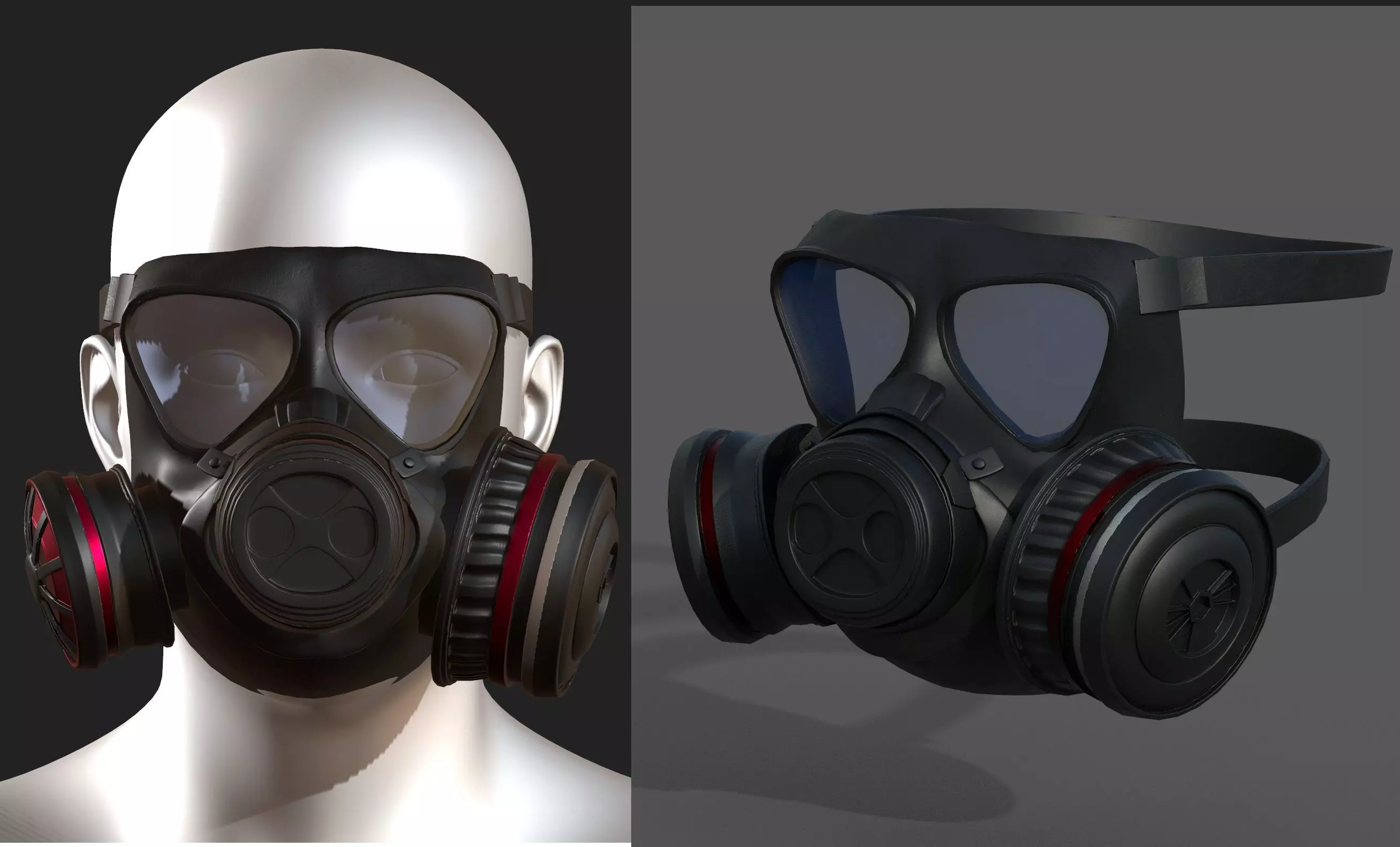 gas mask helmet scifi Low-poly 3D model_0