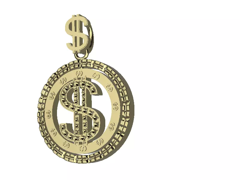 Dollar sign Pendant 3D print model