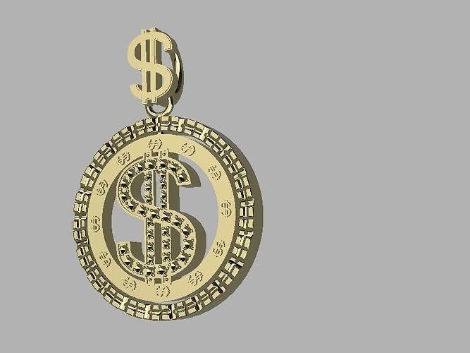 Dollar sign Pendant  3D print model
