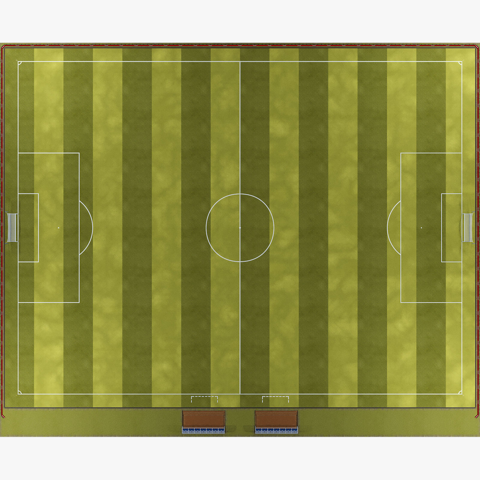 Football pitch 3D model_2