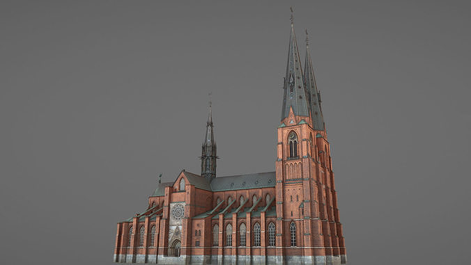 Arlanda Uppsala Cathedral Low-poly 3D model 4