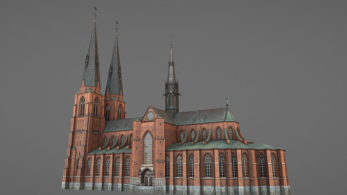 Arlanda Uppsala Cathedral Low-poly 3D model 6