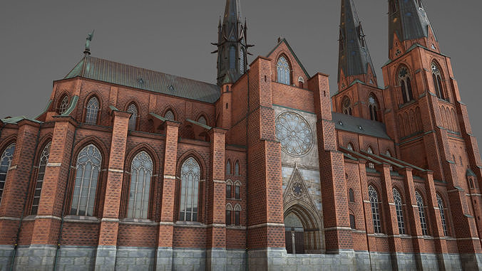 Arlanda Uppsala Cathedral Low-poly 3D model 2