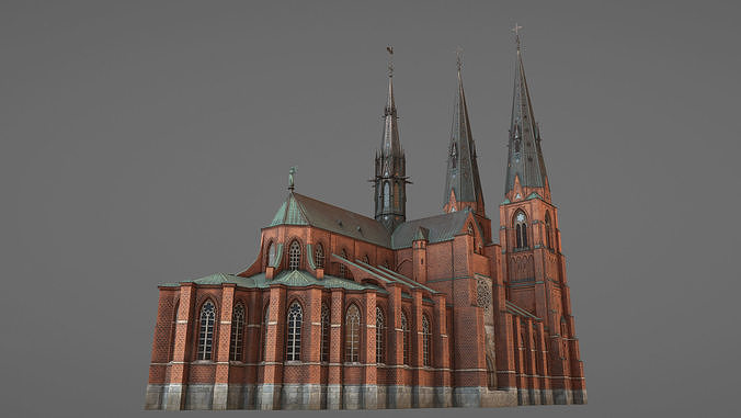 Arlanda Uppsala Cathedral Low-poly 3D model 7