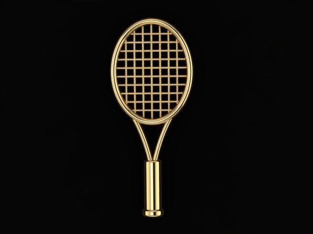 tennis racket necklace 3D print model_5