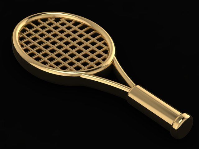 tennis racket necklace 3D print model_4