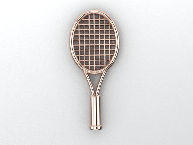 tennis racket necklace 3D print model_3