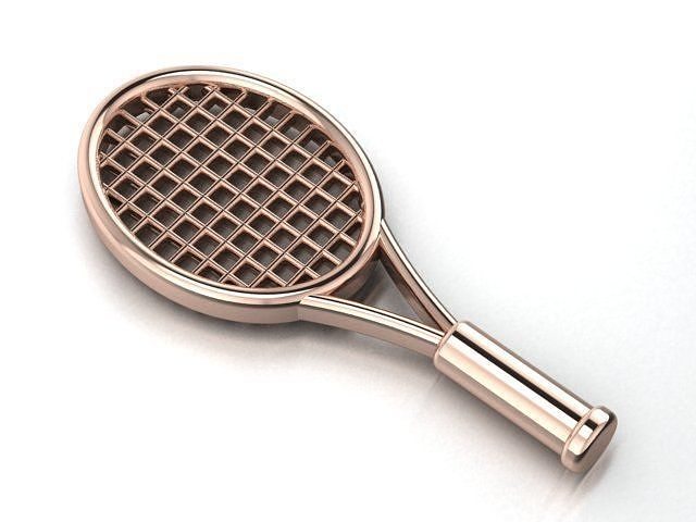 tennis racket necklace 3D print model