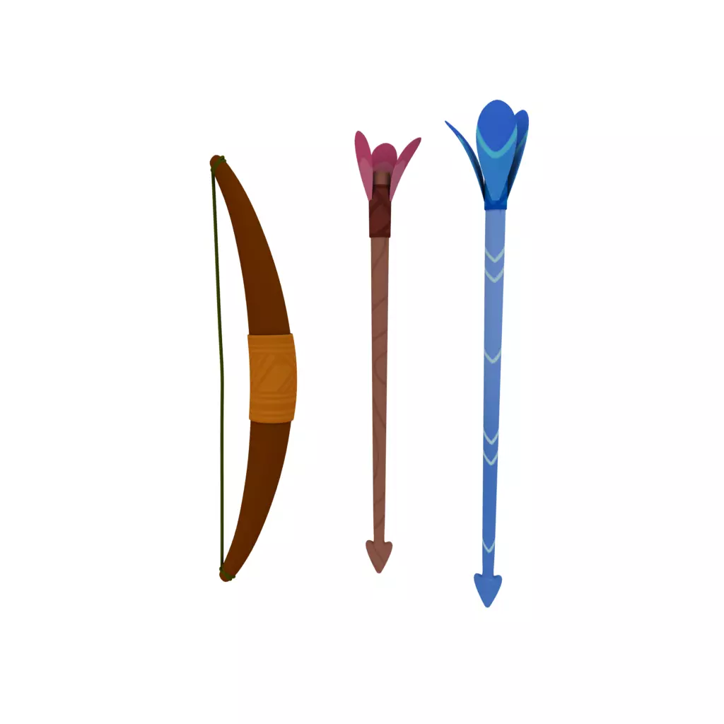 Bow and arrow 3D model_0