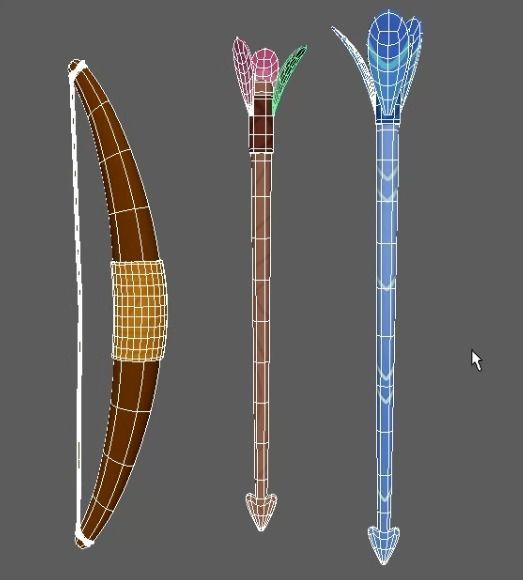 Bow and arrow 3D model_2