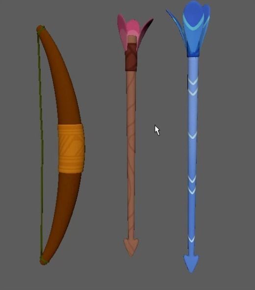 Bow and arrow 3D model_1