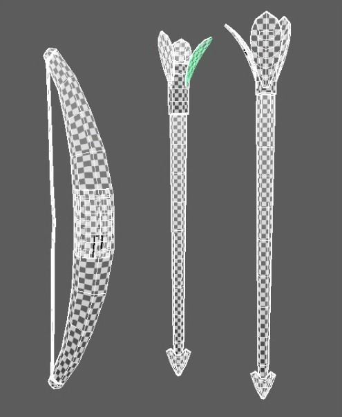 Bow and arrow 3D model_3