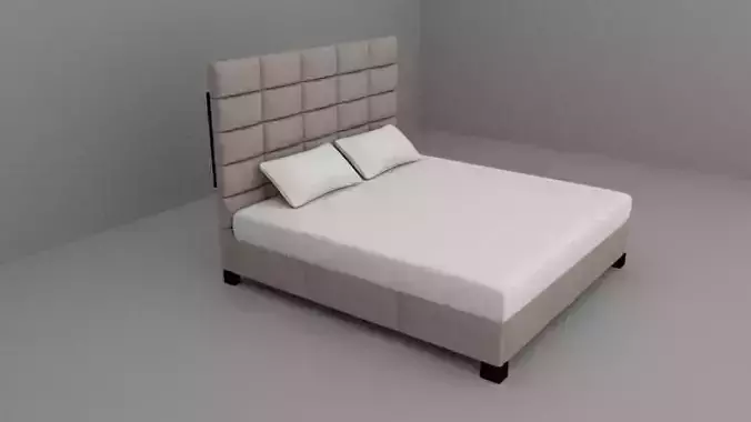 Bed and Pillow 3D model
