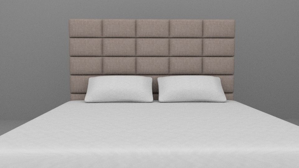 Bed and Pillow 3D model_3