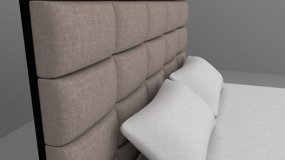 Bed and Pillow 3D model_2