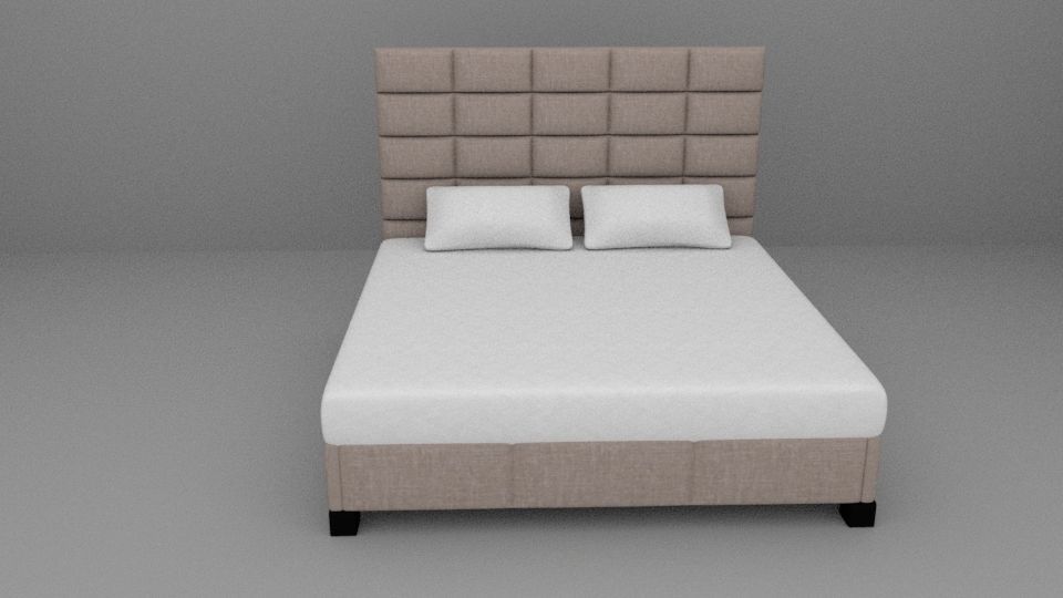 Bed and Pillow 3D model_1