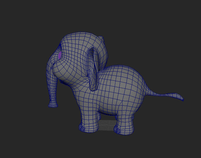 3D Elephant Cute Cartoon 3D Model with Animations Low-poly 3D model_5