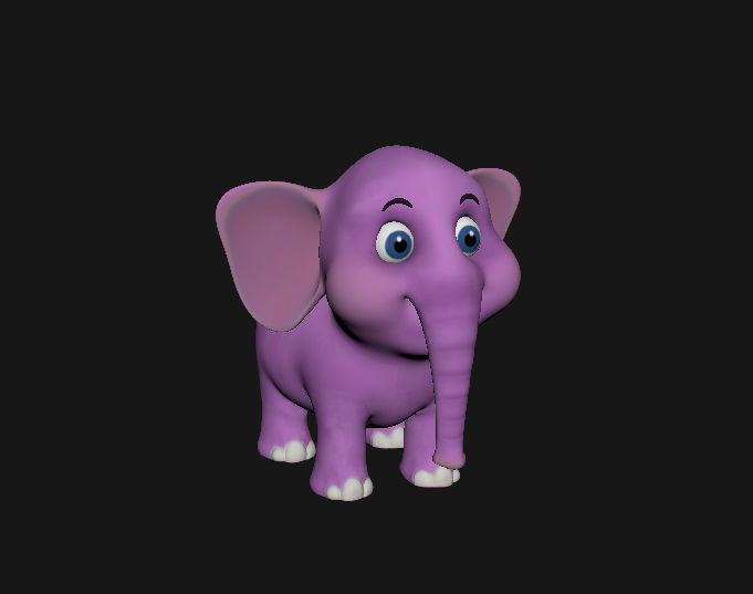 3D Elephant Cute Cartoon 3D Model with Animations Low-poly 3D model_8