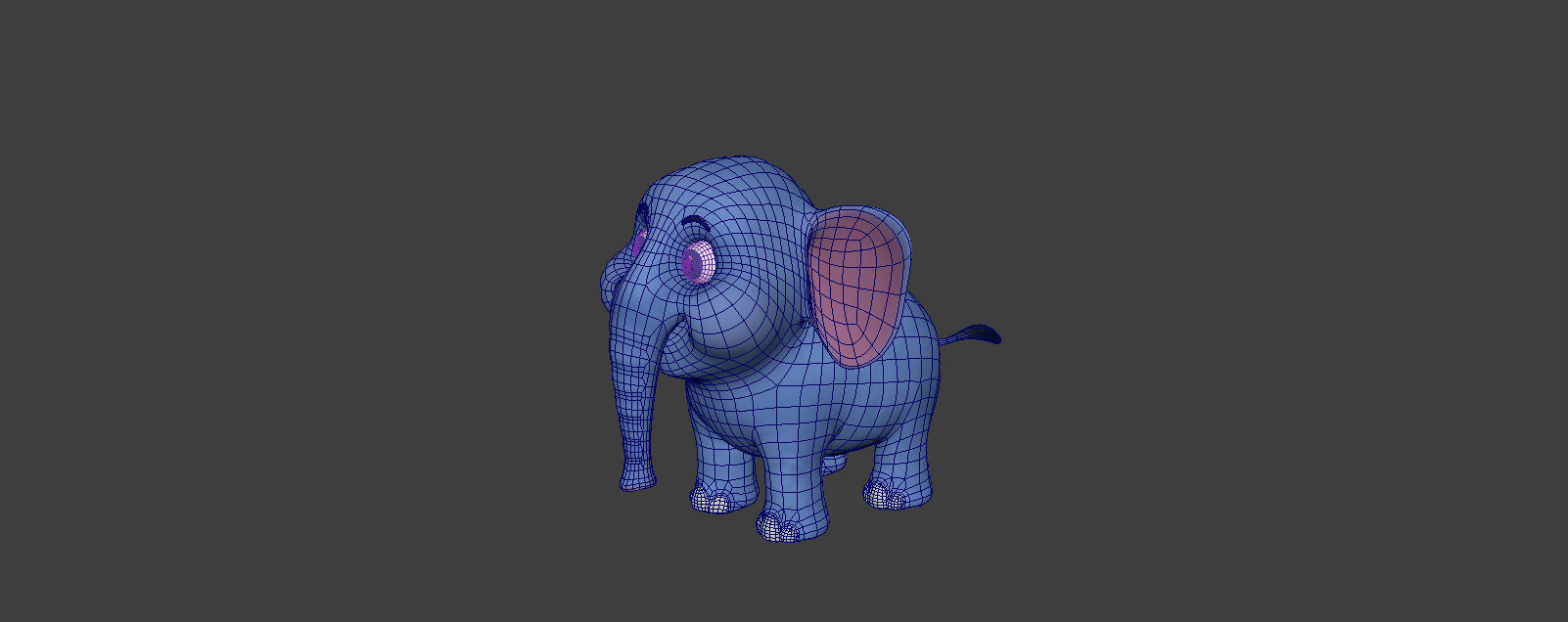 3D Elephant Cute Cartoon 3D Model with Animations Low-poly 3D model_1
