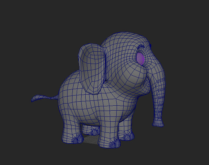 3D Elephant Cute Cartoon 3D Model with Animations Low-poly 3D model_6