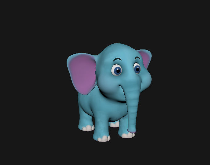 3D Elephant Cute Cartoon 3D Model with Animations Low-poly 3D model_9