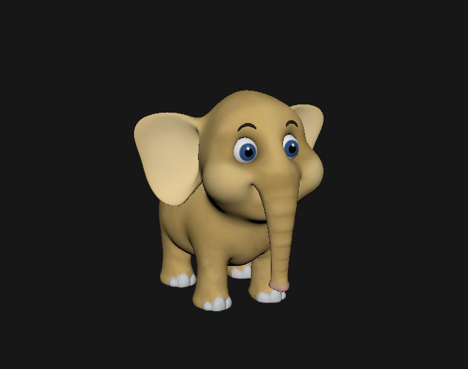 3D Elephant Cute Cartoon 3D Model with Animations Low-poly 3D model_11