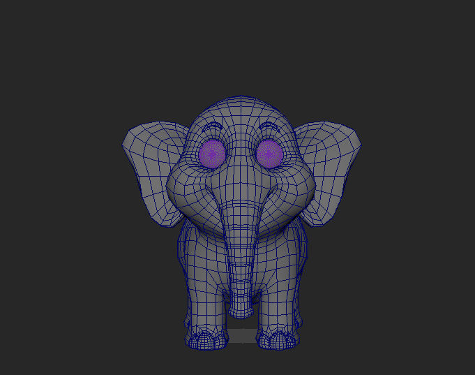 3D Elephant Cute Cartoon 3D Model with Animations Low-poly 3D model_3