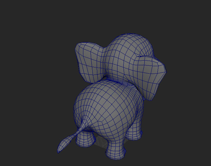 3D Elephant Cute Cartoon 3D Model with Animations Low-poly 3D model_7