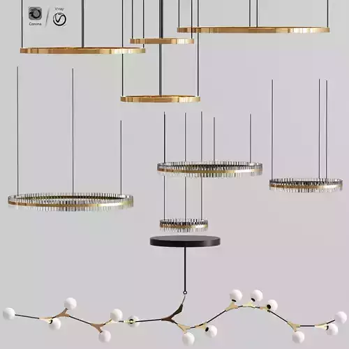 Cristallo Trihedrons Ceiling Light Collection 3D model