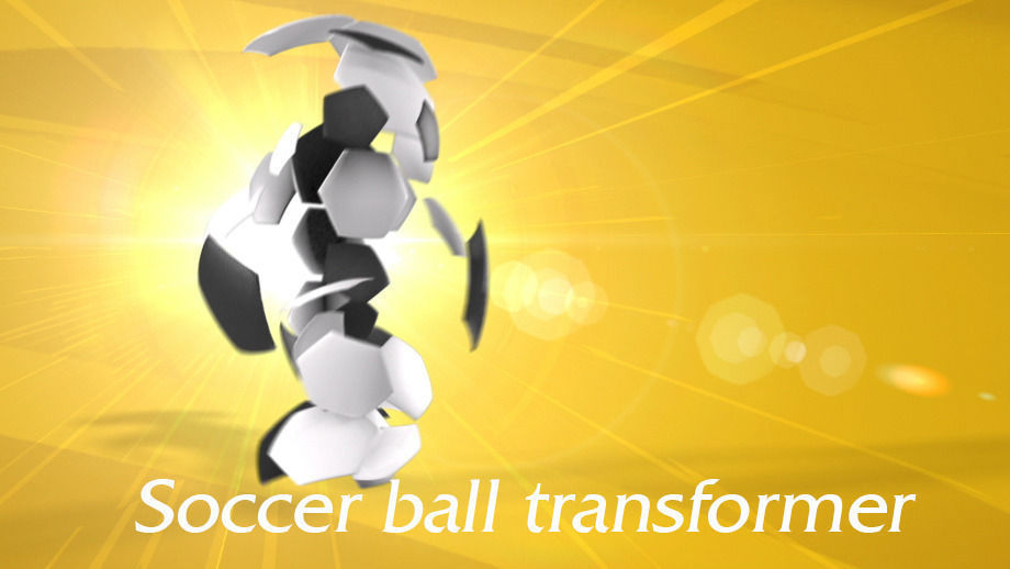 Soccer ball transformer Low-poly 3D model_3