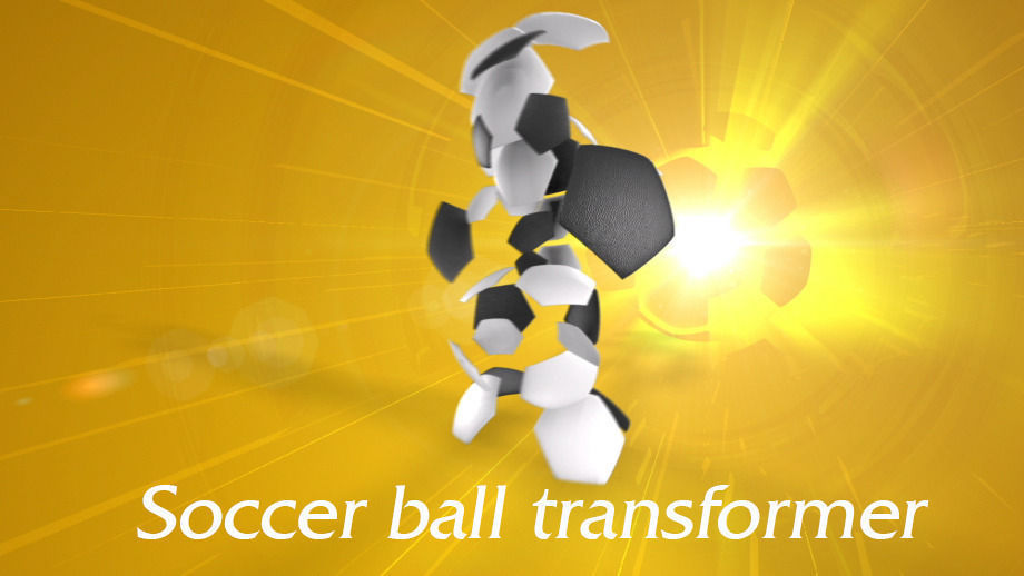 Soccer ball transformer Low-poly 3D model_5