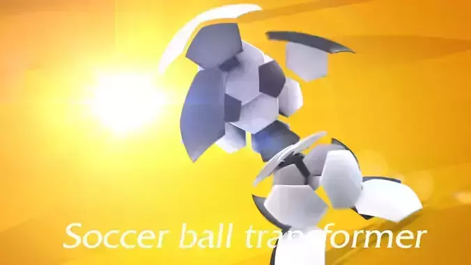 Soccer ball transformer Low-poly 3D model