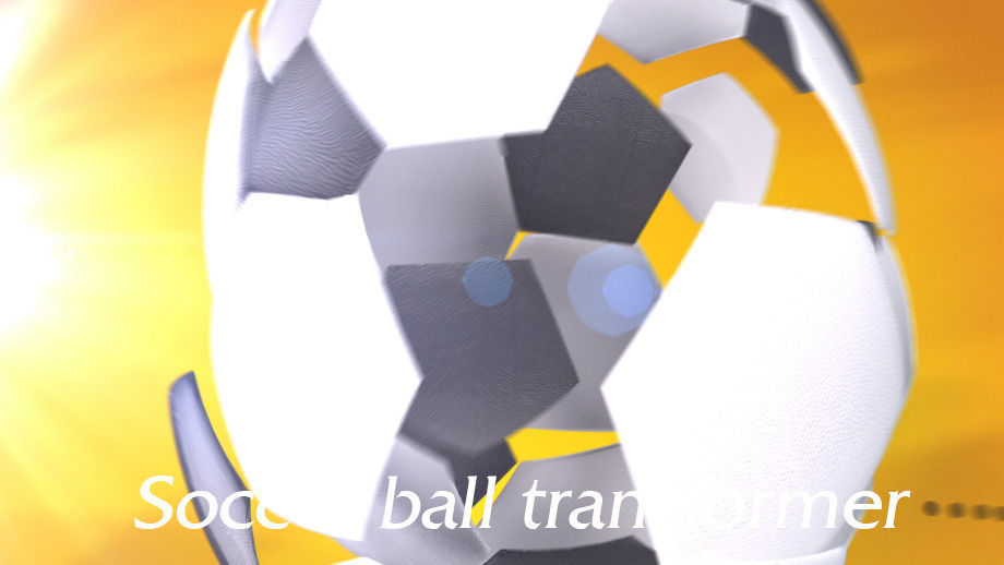 Soccer ball transformer Low-poly 3D model_2