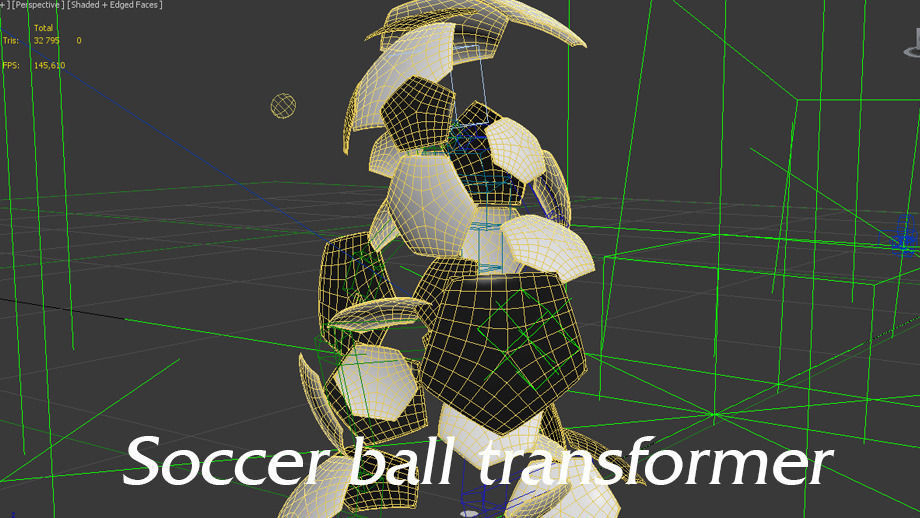 Soccer ball transformer Low-poly 3D model_7