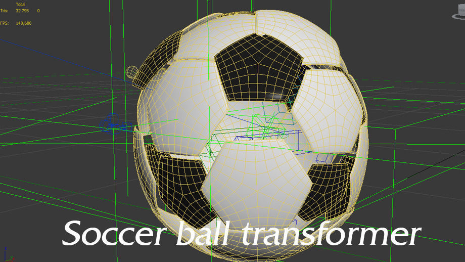 Soccer ball transformer Low-poly 3D model_6
