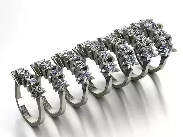 7 size 5 stone rings